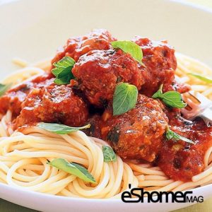 تهیه و پخت انواع غذاهای ایتالیایی _ اسپاگتی با کوفته قلقلی