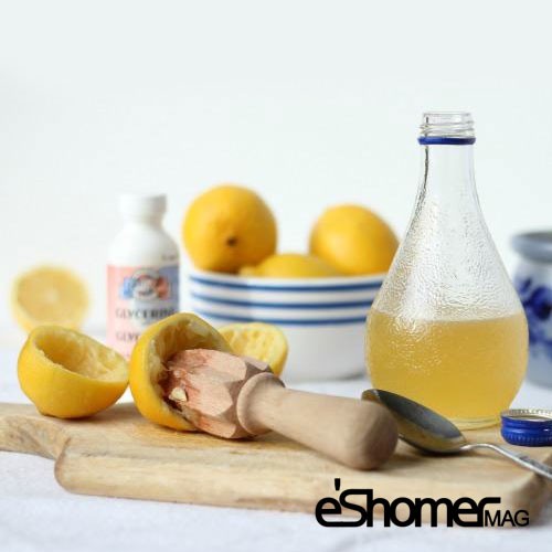 مخلوط گلیسیرین با آب لیمو برای صاف و نرم کردن پوست دست