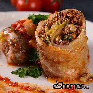 غذاهای محلی غذاهای ایرانی آموزش آشپزی دلمه کلم تبریز